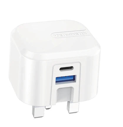 20W Foldable Dual USB-A & USB-C Fast Charger Adapter