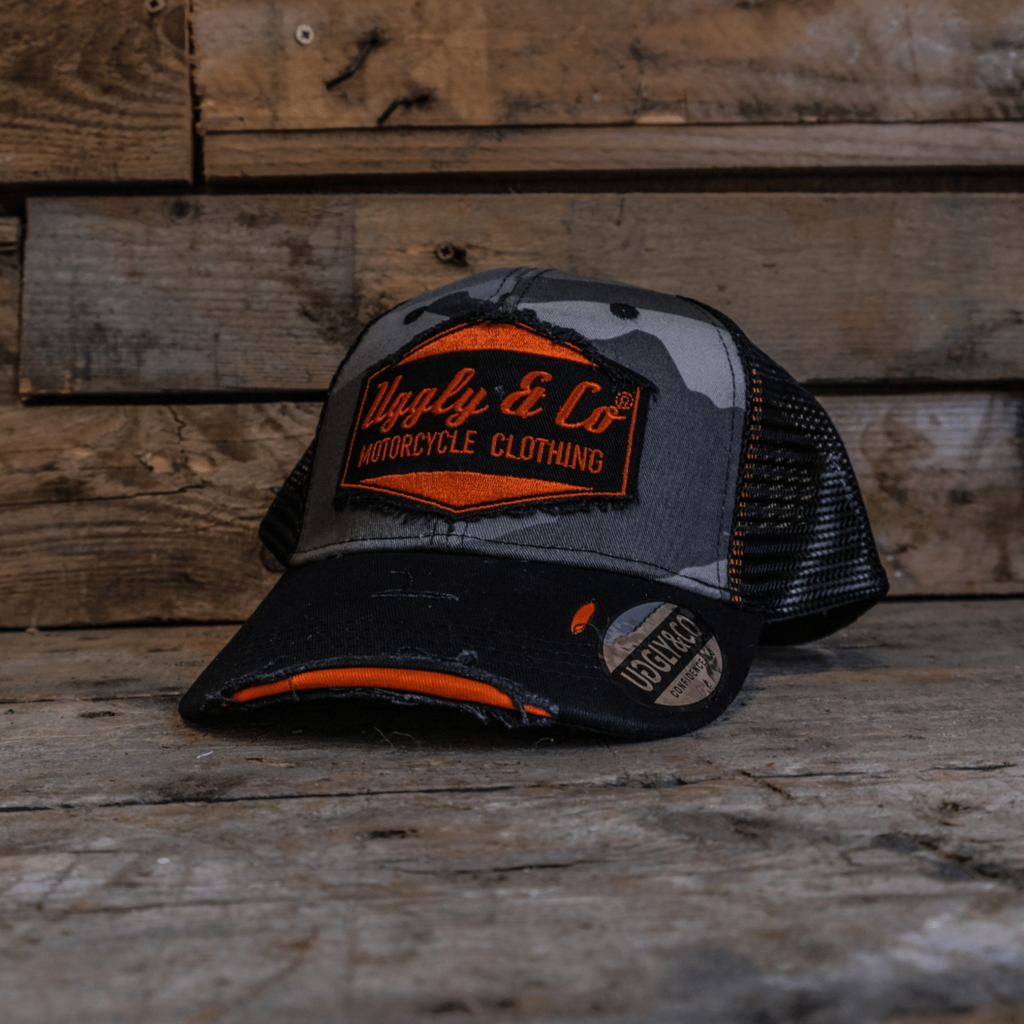 Grey Camo Diamond Trucker Hat