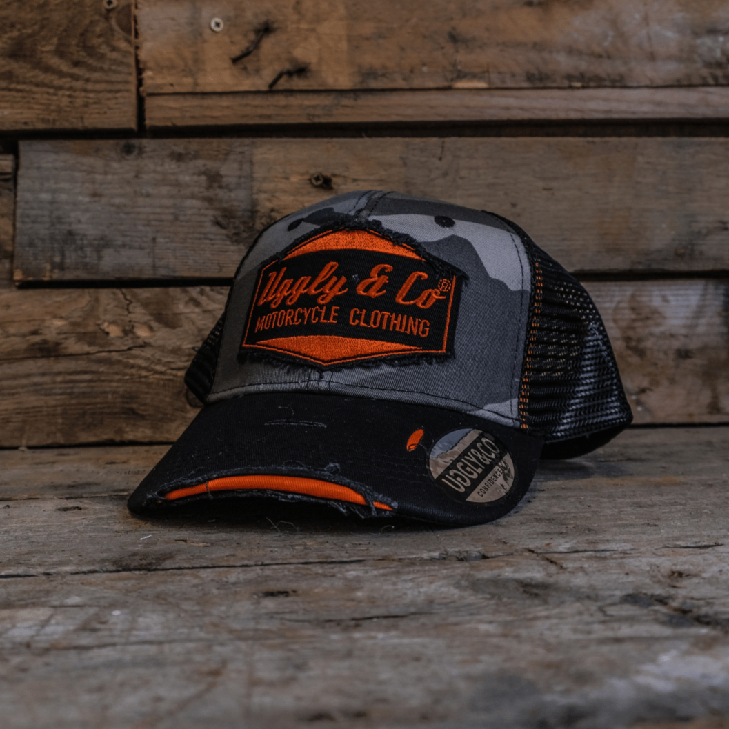 Grey Camo Diamond Trucker Hat