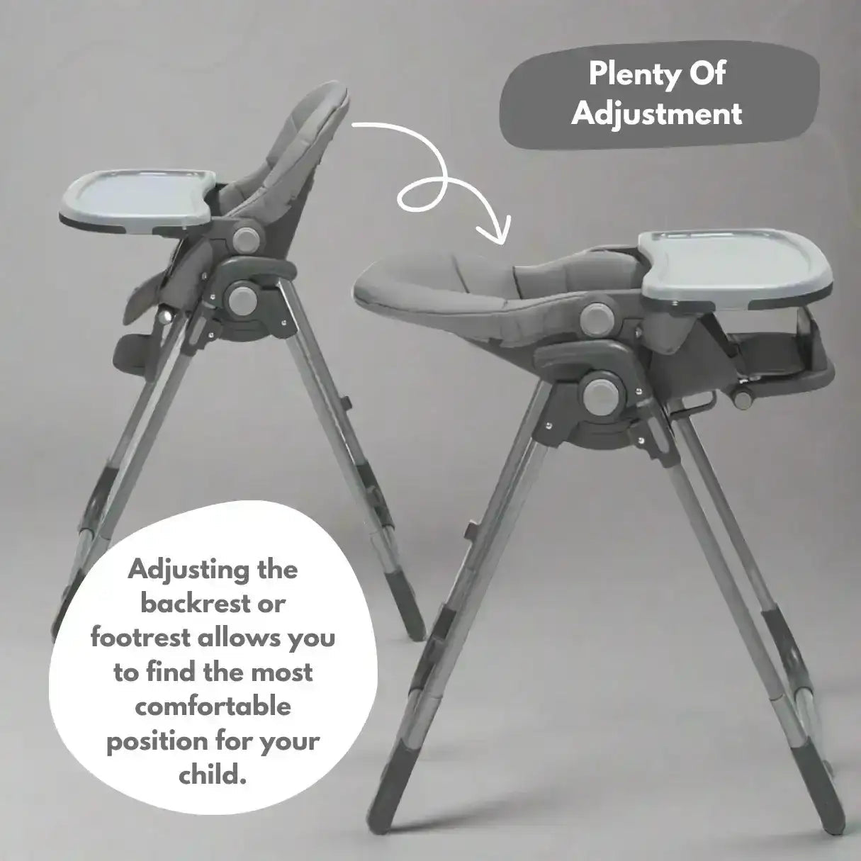 Flare Foldable High Chair - Grey