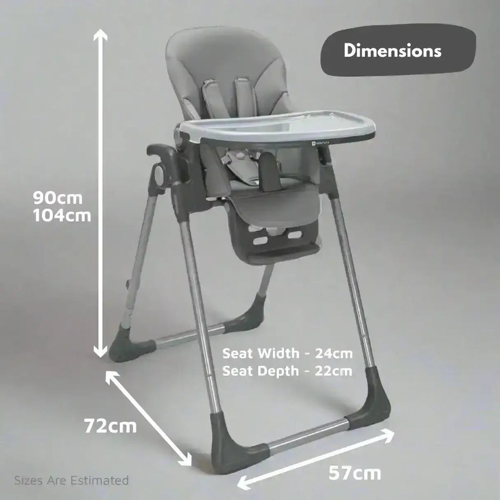Flare Foldable High Chair - Grey