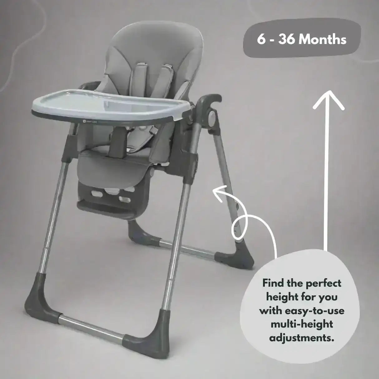 Flare Foldable High Chair - Grey
