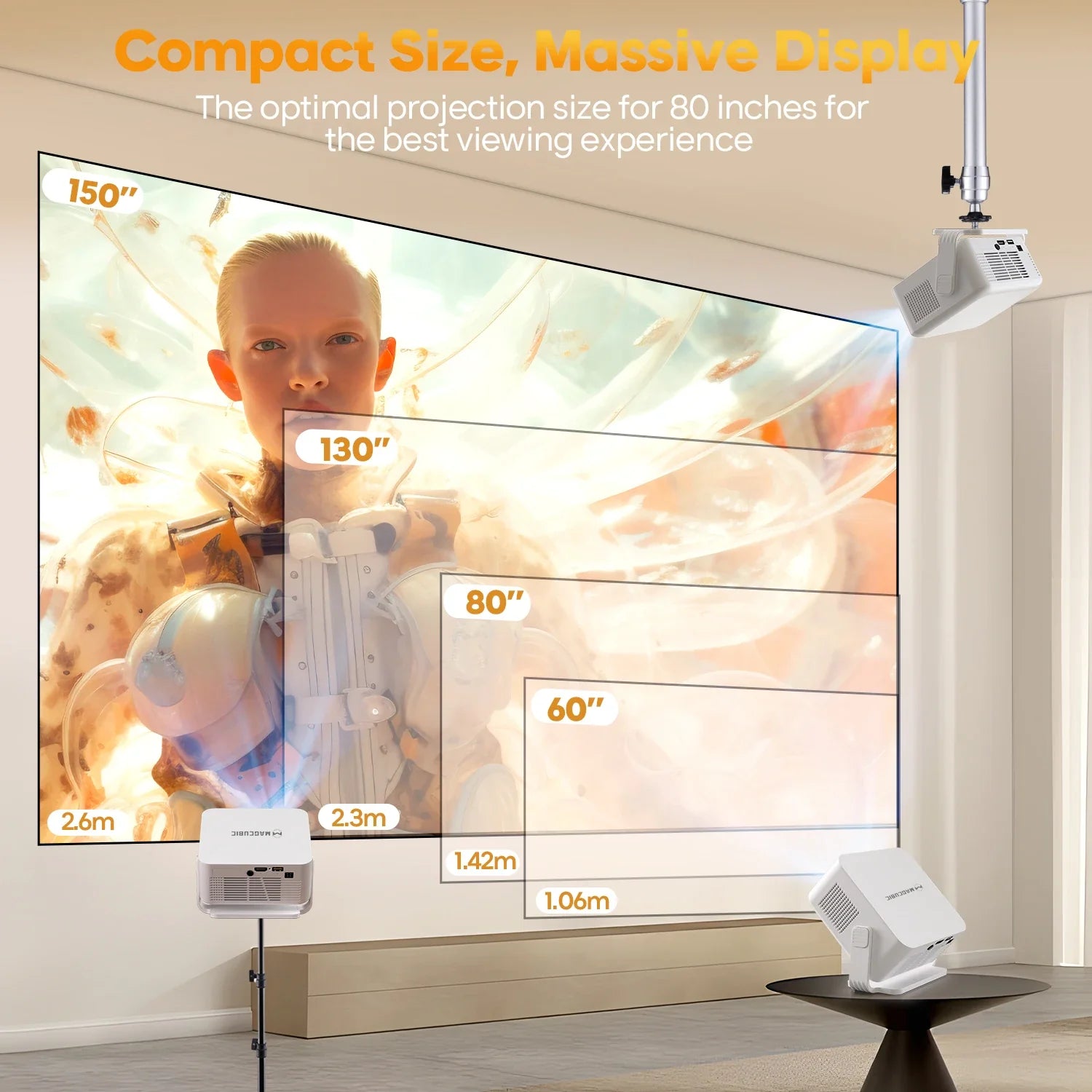 Magcubic Auto Focus Home Cinema 4K Projector 400ANSI 8K Native 720P HY300 Max