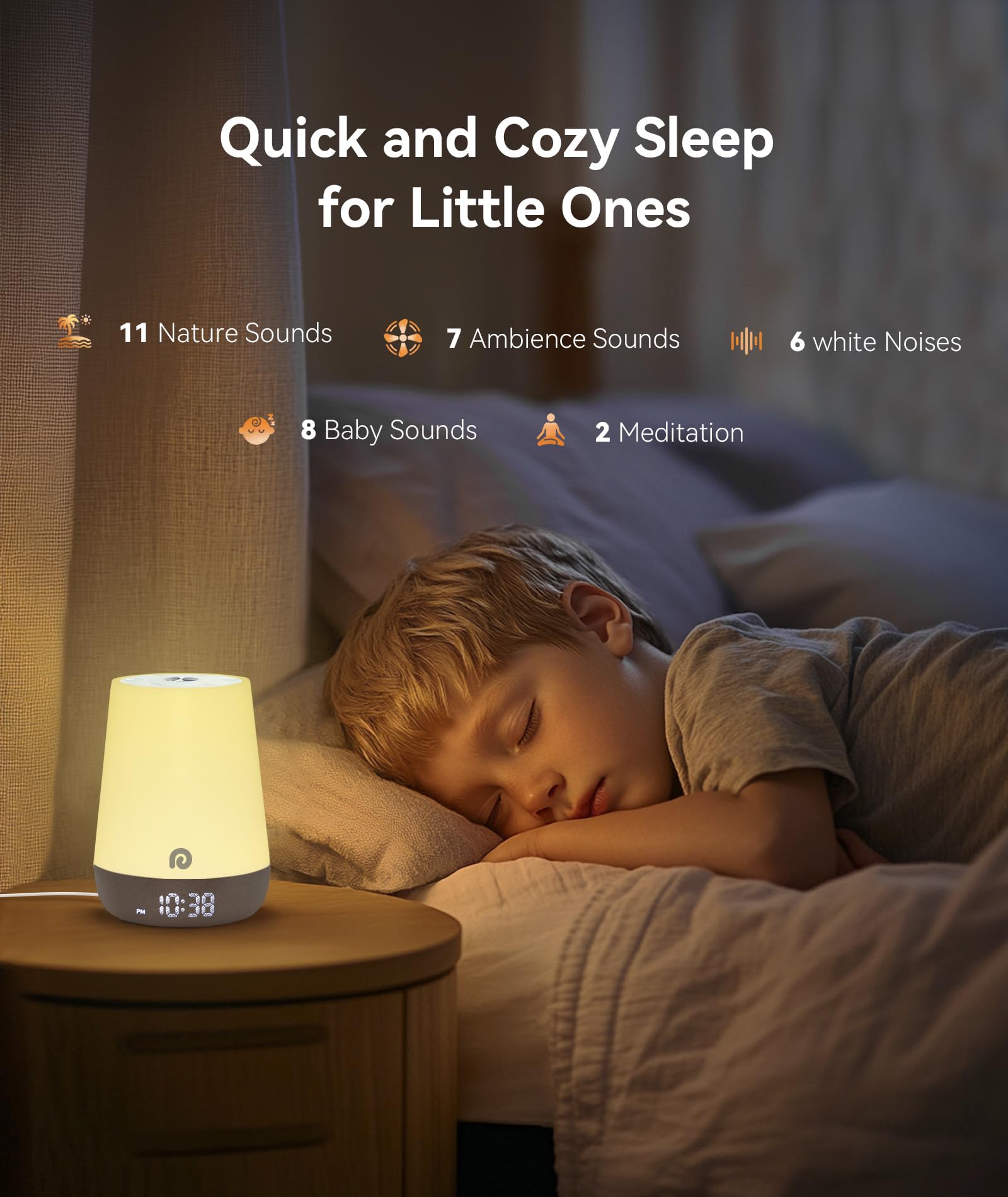 Dreamegg Nite 1 – Baby Sound Machine & Sleep Trainer with App Control, Night Light, 34 Sounds