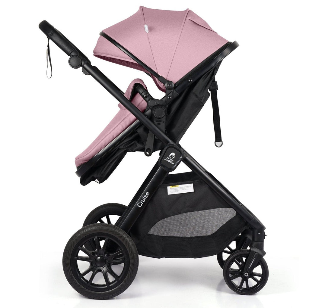 For Your Little One Cruise 3 In 1 Travel System With Car Seat - Blush Rose (Free Cupholder And Seat Liner Included!)