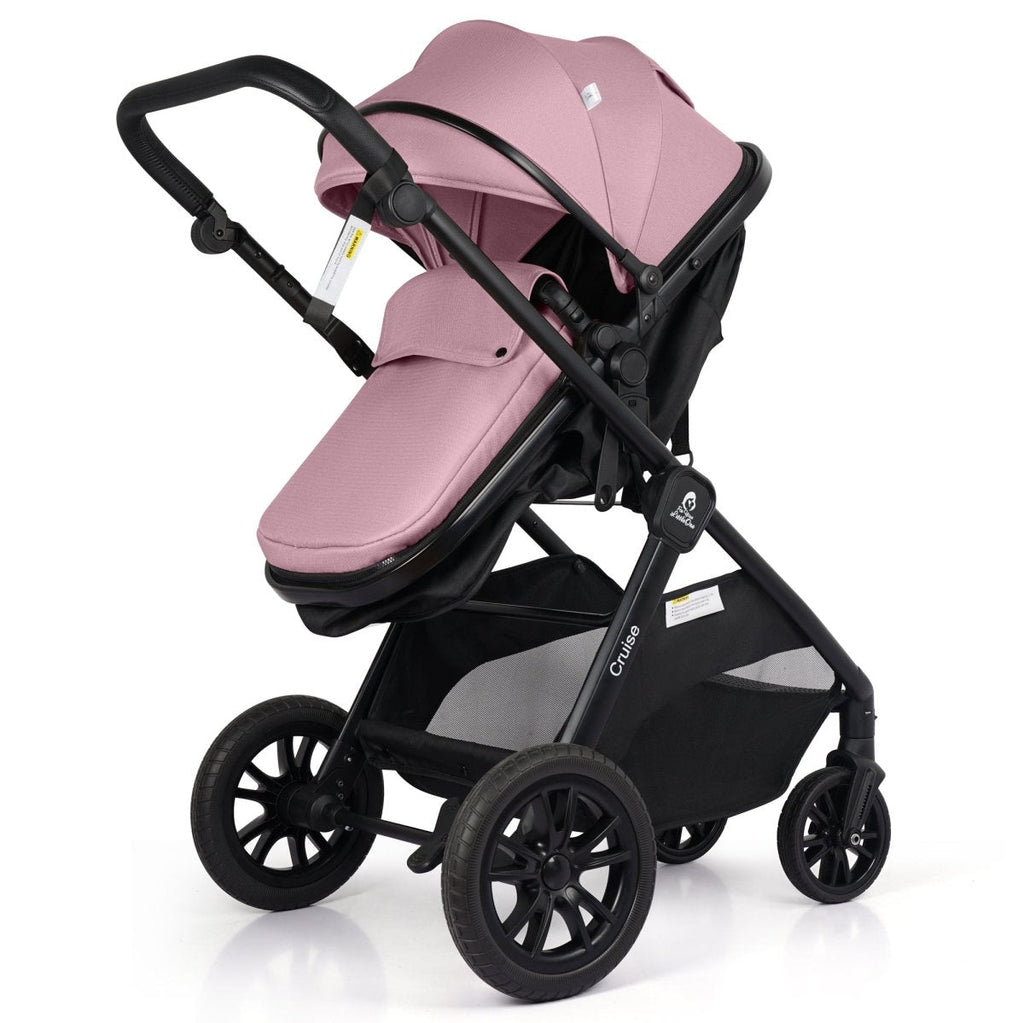 For Your Little One Cruise 3 In 1 Travel System With Car Seat - Blush Rose (Free Cupholder And Seat Liner Included!)