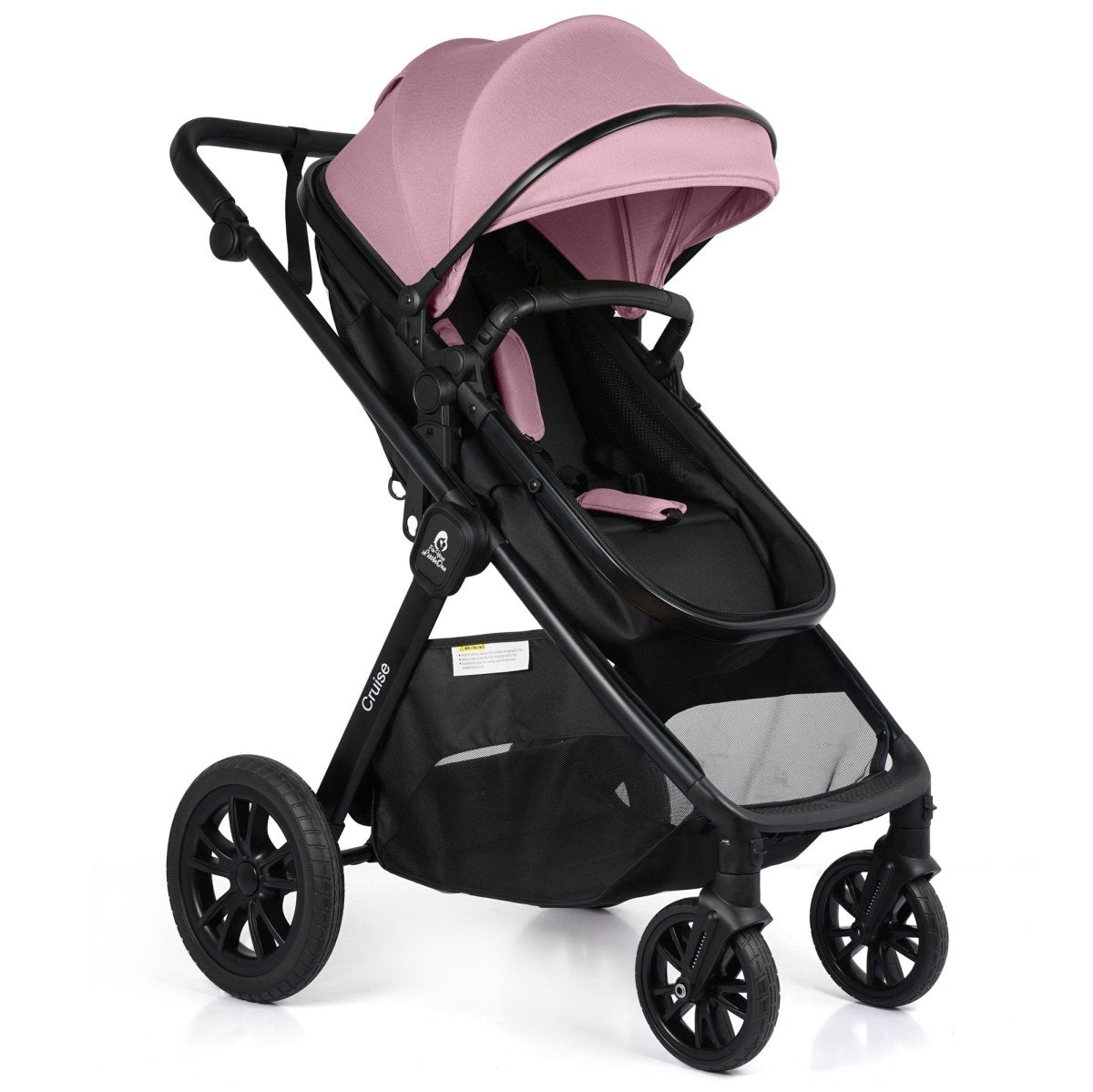 For Your Little One Cruise 3 In 1 Travel System With Car Seat - Blush Rose (Free Cupholder And Seat Liner Included!)