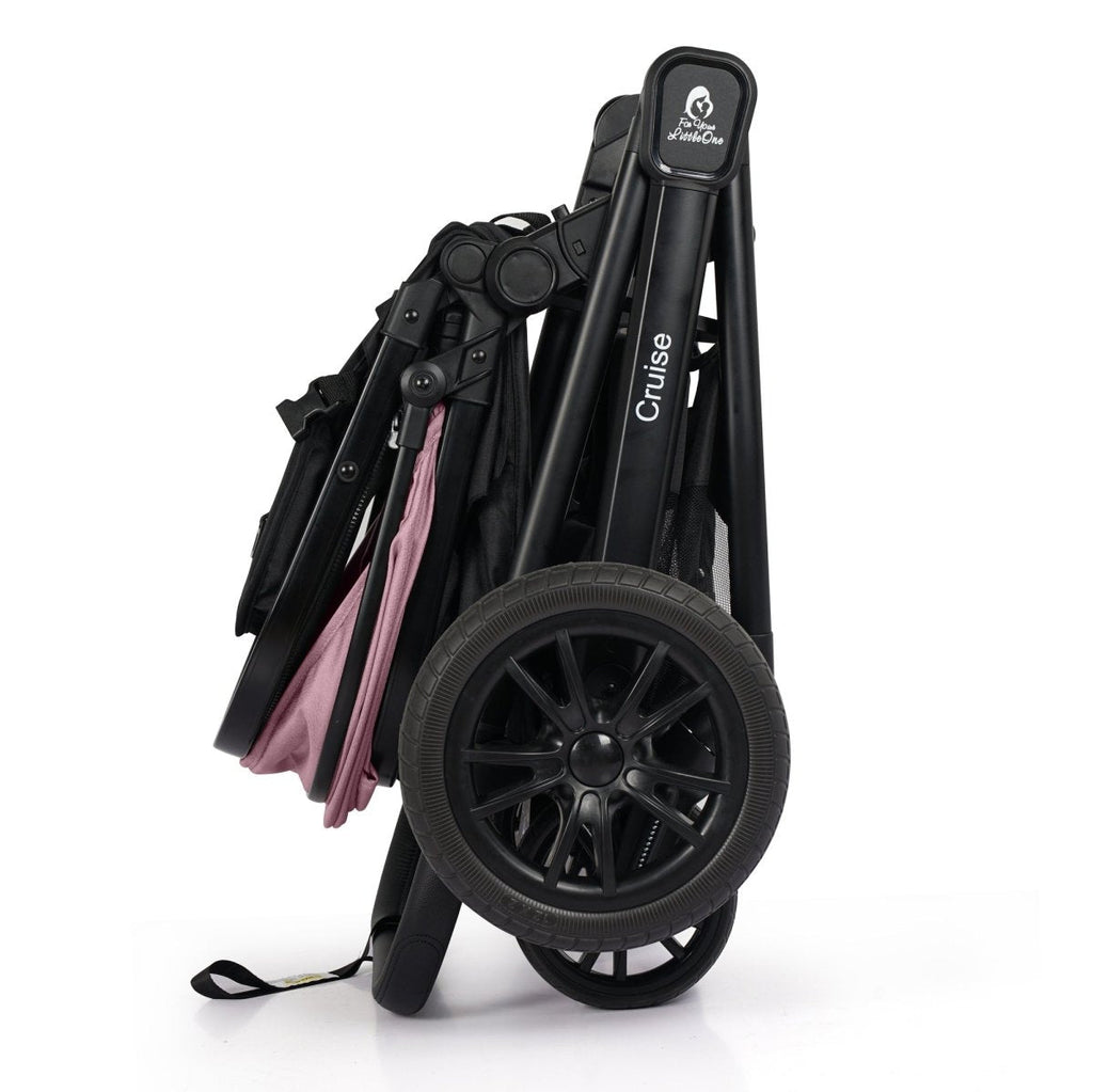 For Your Little One Cruise 3 In 1 Travel System With Car Seat - Blush Rose (Free Cupholder And Seat Liner Included!)
