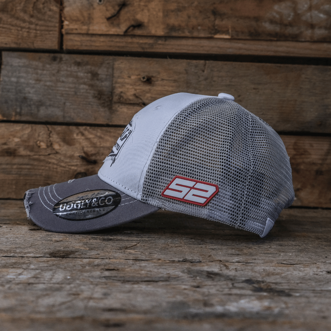 Grey & White Diamond Trucker Hat